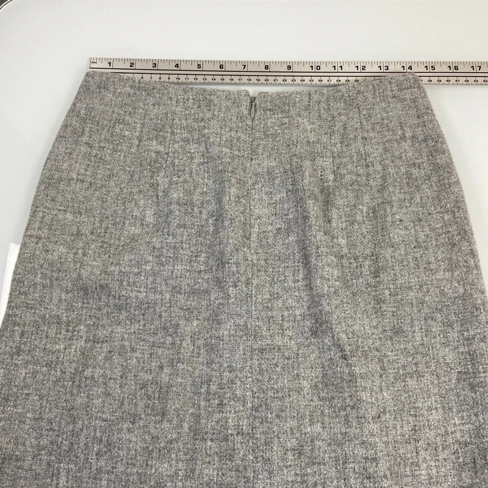 Talbots Women's 2P Gray Wool‎ Blend A Line Skirt Career Business Casual Size 2P